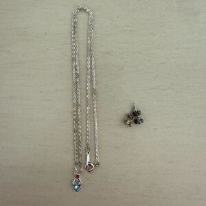 Disney Silver Necklace with Blue Accents
